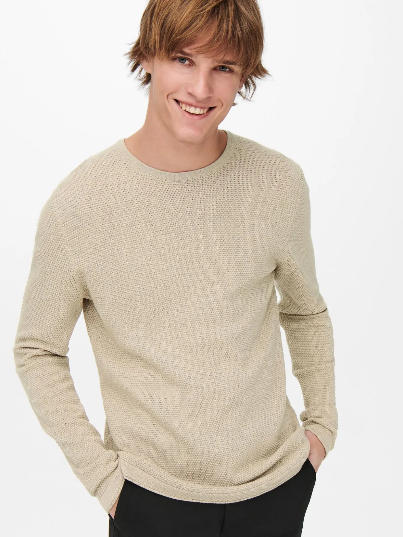 ONSPANTER REG 12 STRUC CREW KNIT NO