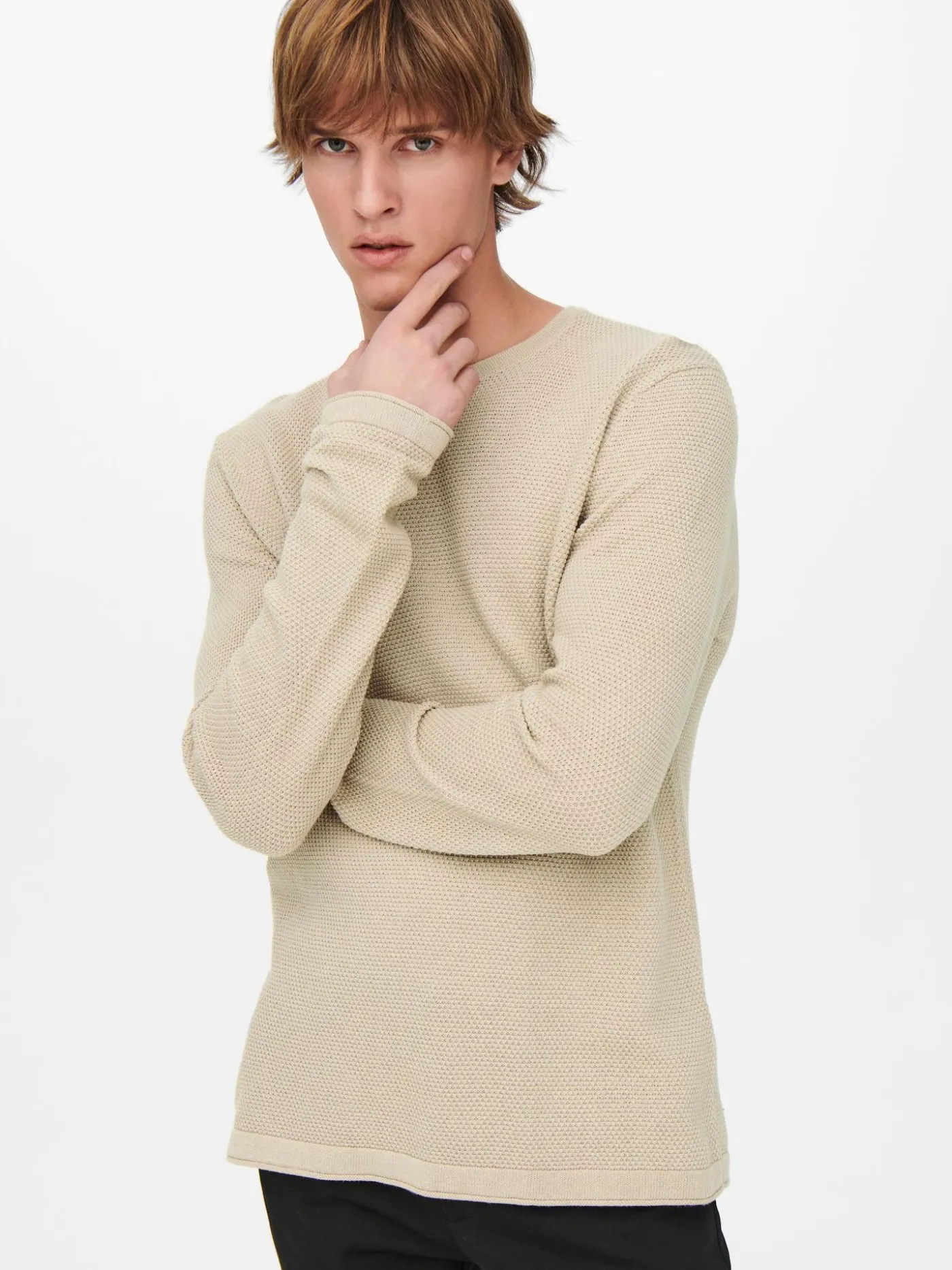 ONSPANTER REG 12 STRUC CREW KNIT NO