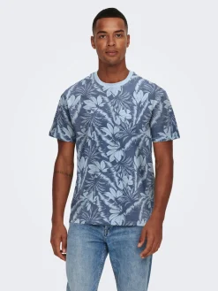 ONSPERRY LIFE REG LEAF AOP SS TEE N