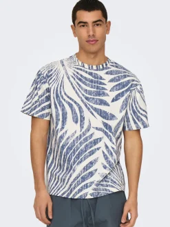 ONSZEKE LIFE REG WASHED SS AOP TEE