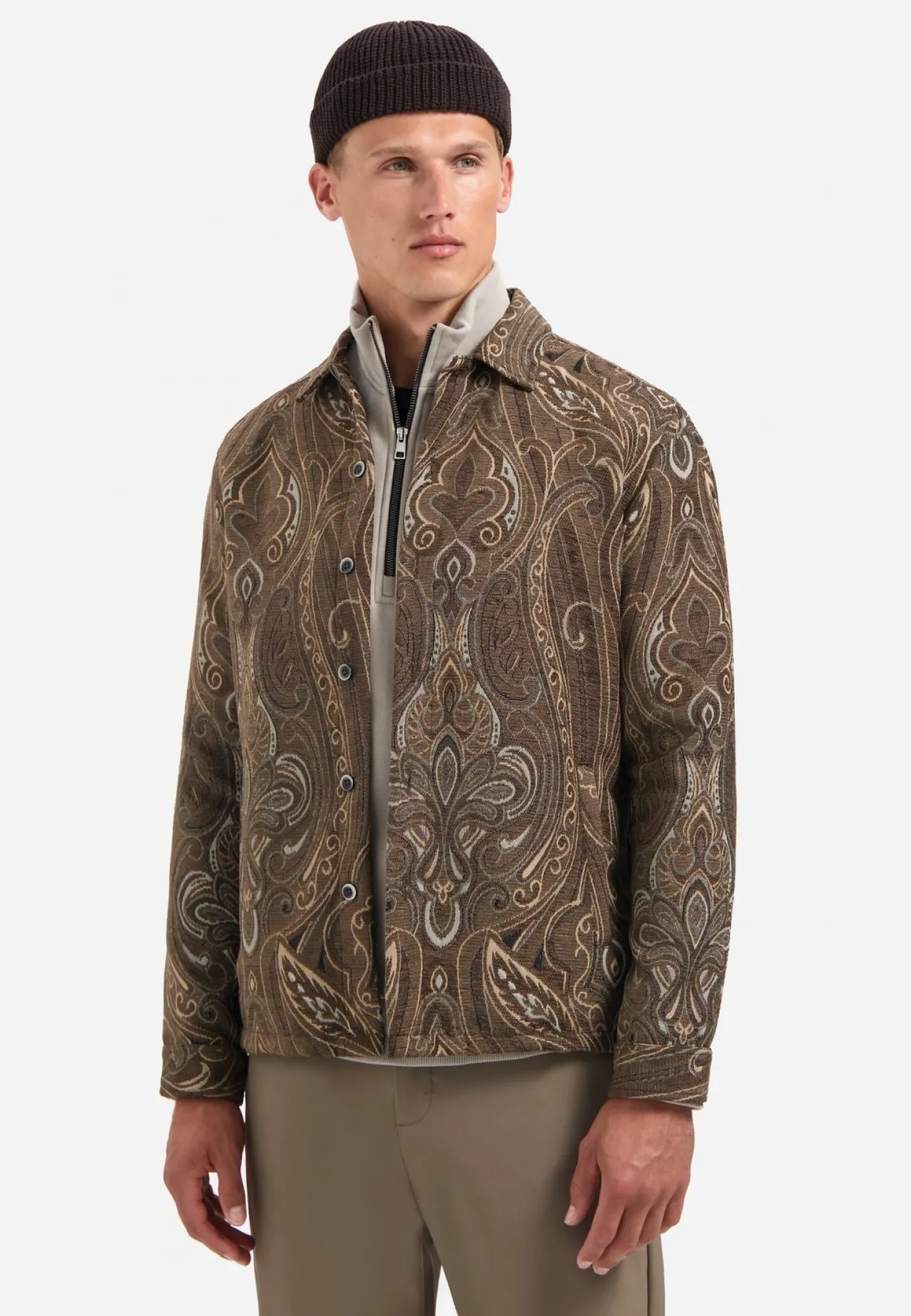 Overshirt Buttons Fancy Jacquard