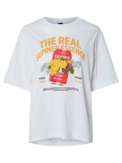 PCCLAUDE SS PRINTED T-SHIRT JRS BC