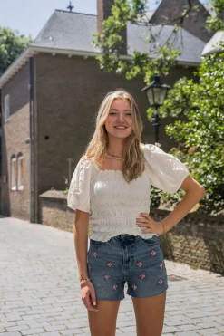 PCLILIE SS SQUARED NECK TOP