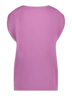 Pique Cap-Sleeved Top