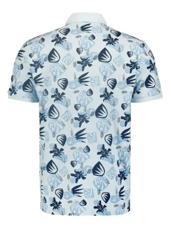 Polo Pique Allover Printed Garment Dyed Stretch