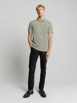 Polo Zip Pique Garment Dyed