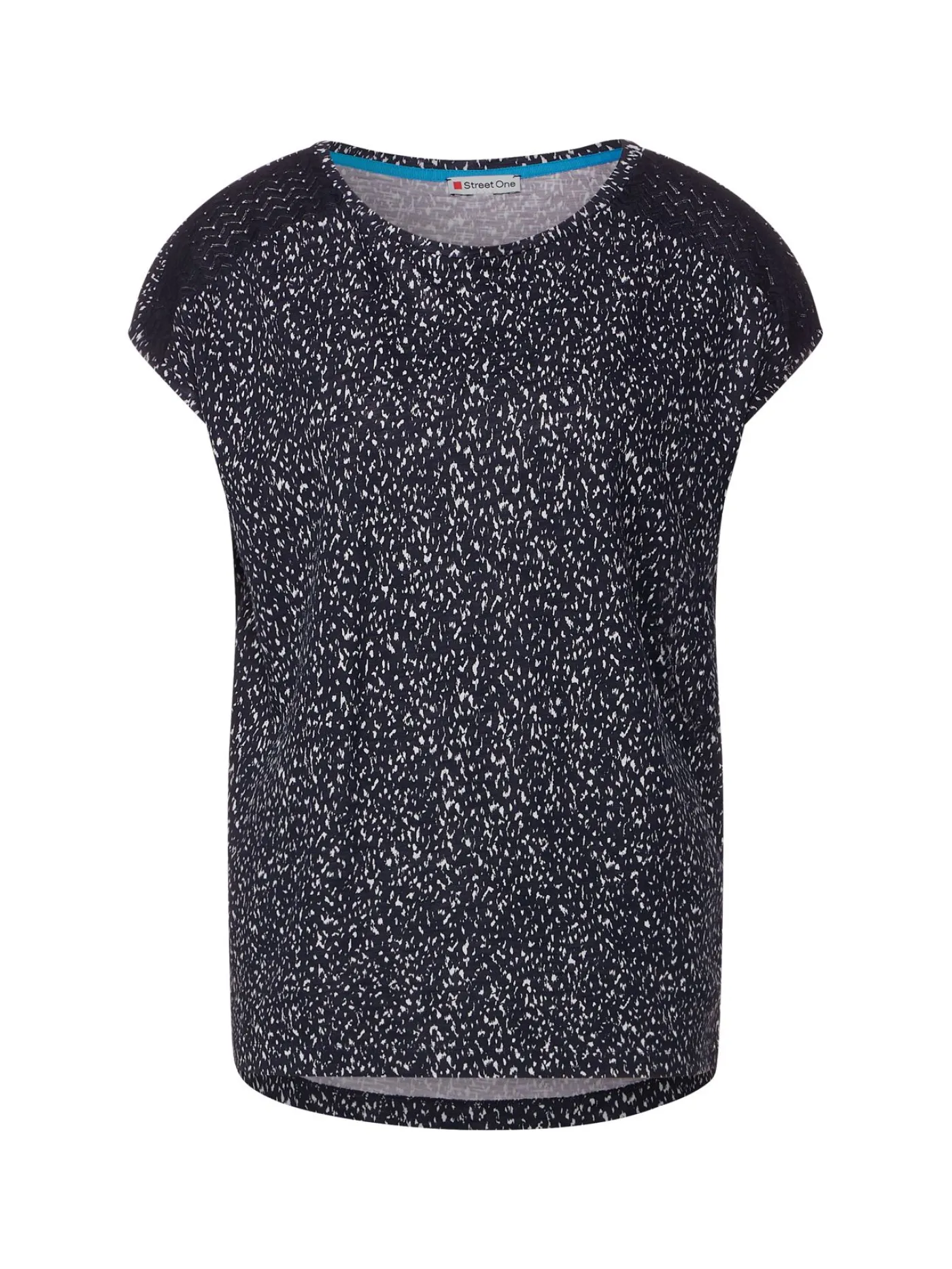 printed shirt w.lace shoulder