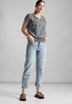 Printed shirtblouse w smok det