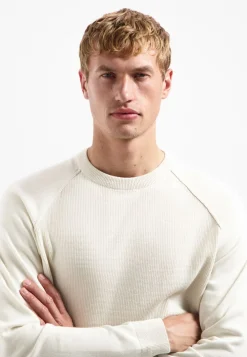 Pullover Crewneck Solid Waffle Knit