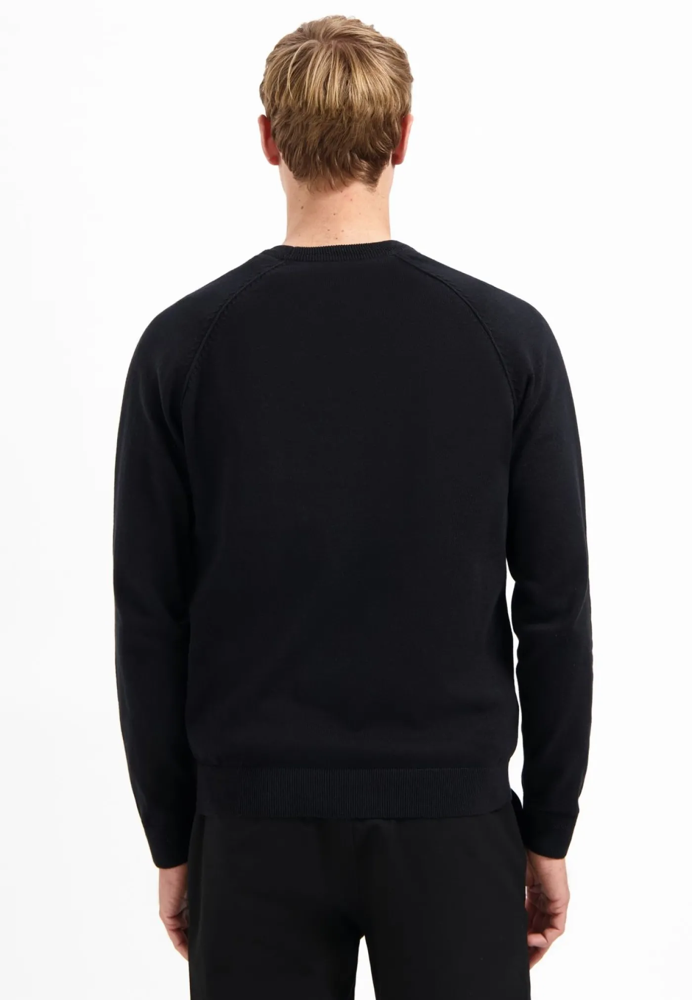 Pullover Crewneck Solid Waffle Knit