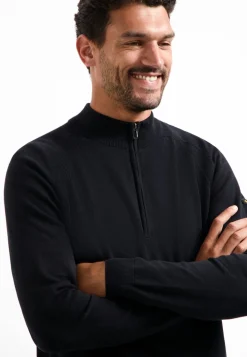 Pullover Half Zip High Collar Solid