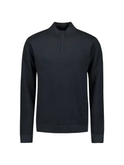 Pullover Half Zip Plated Structure Knit