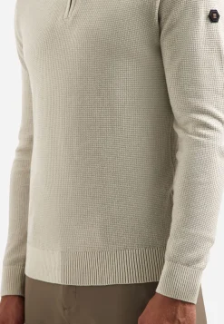 Pullover Half Zip Plated Structure Knit