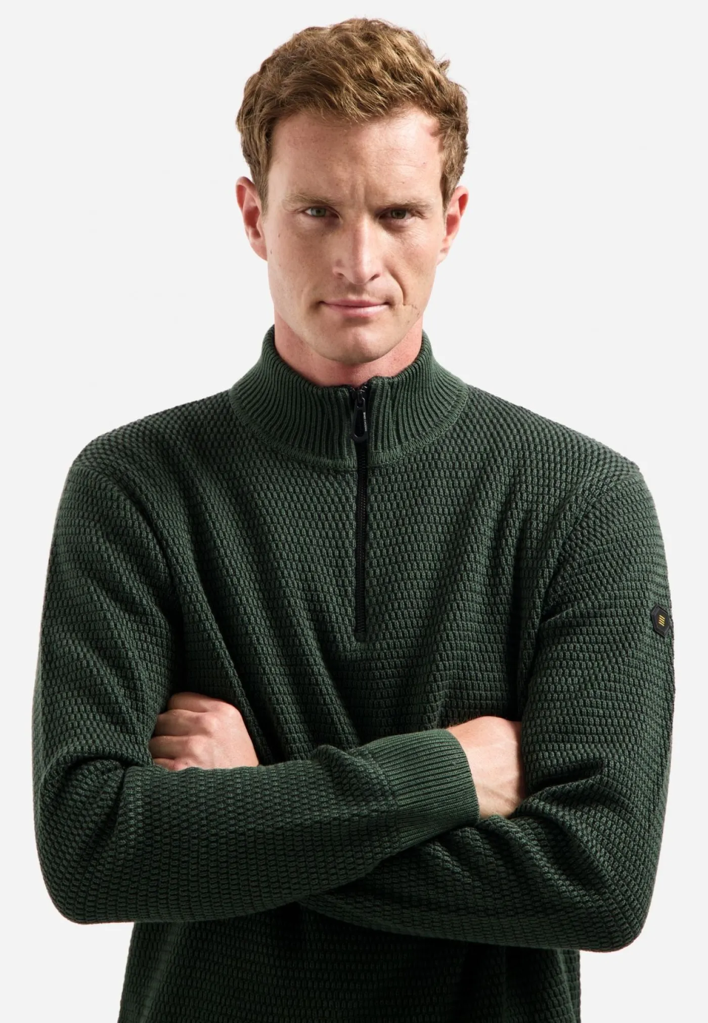 Pullover Half Zipper 2 Coloured Melange