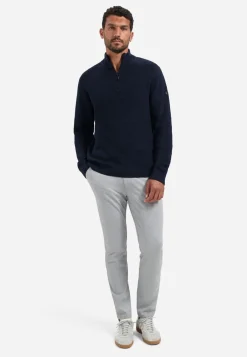 Pullover Half Zipper 2 Coloured Melange