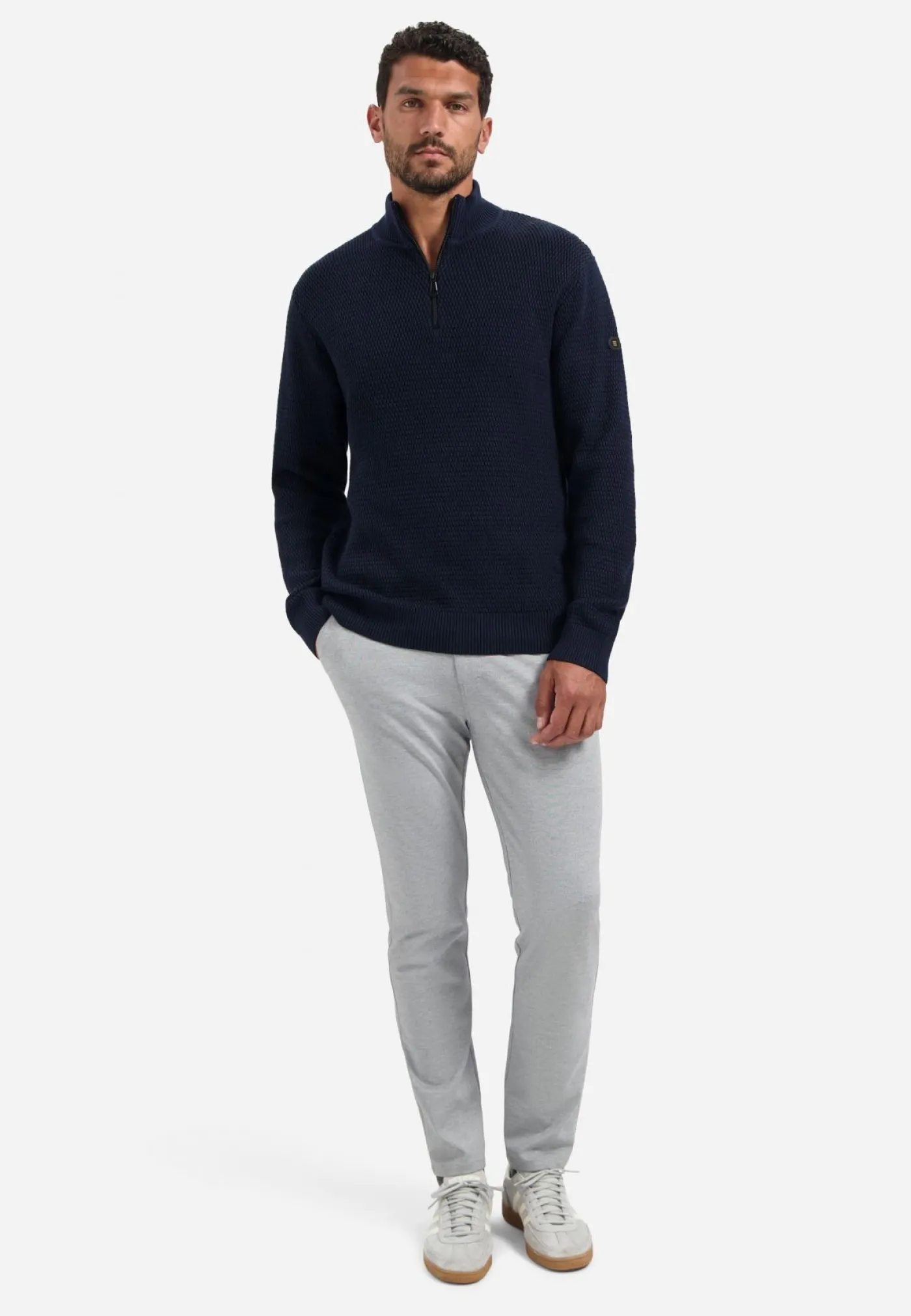 Pullover Half Zipper 2 Coloured Melange