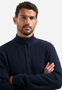 Pullover Half Zipper 2 Coloured Melange