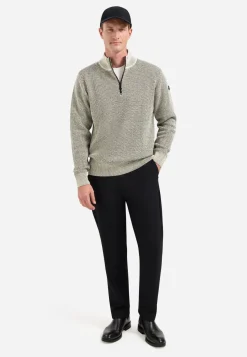 Pullover Half Zipper 2 Coloured Melange
