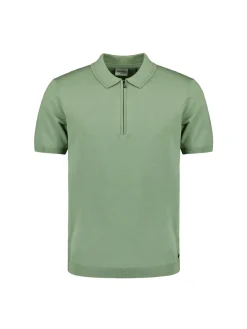 Pullover Short Sleeve Polo Zip Solid