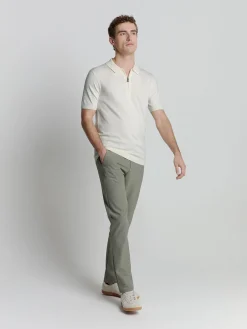 Pullover Short Sleeve Polo Zip Solid