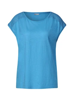 Qr shirt w.lace shoulder