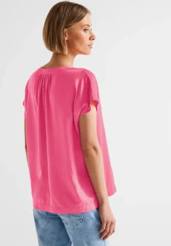 Qr shirtblouse w splitneck