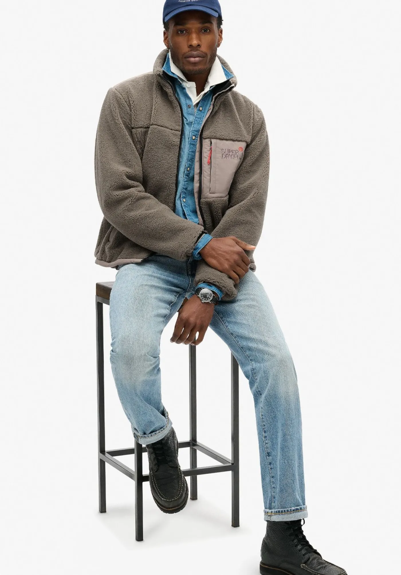 Relaxed fleece trekker jacket