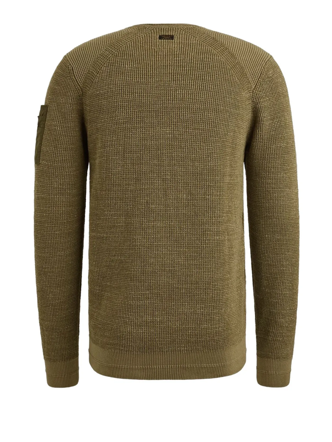 R-neck cotton rib melee knit