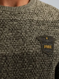 R-neck gradient knit