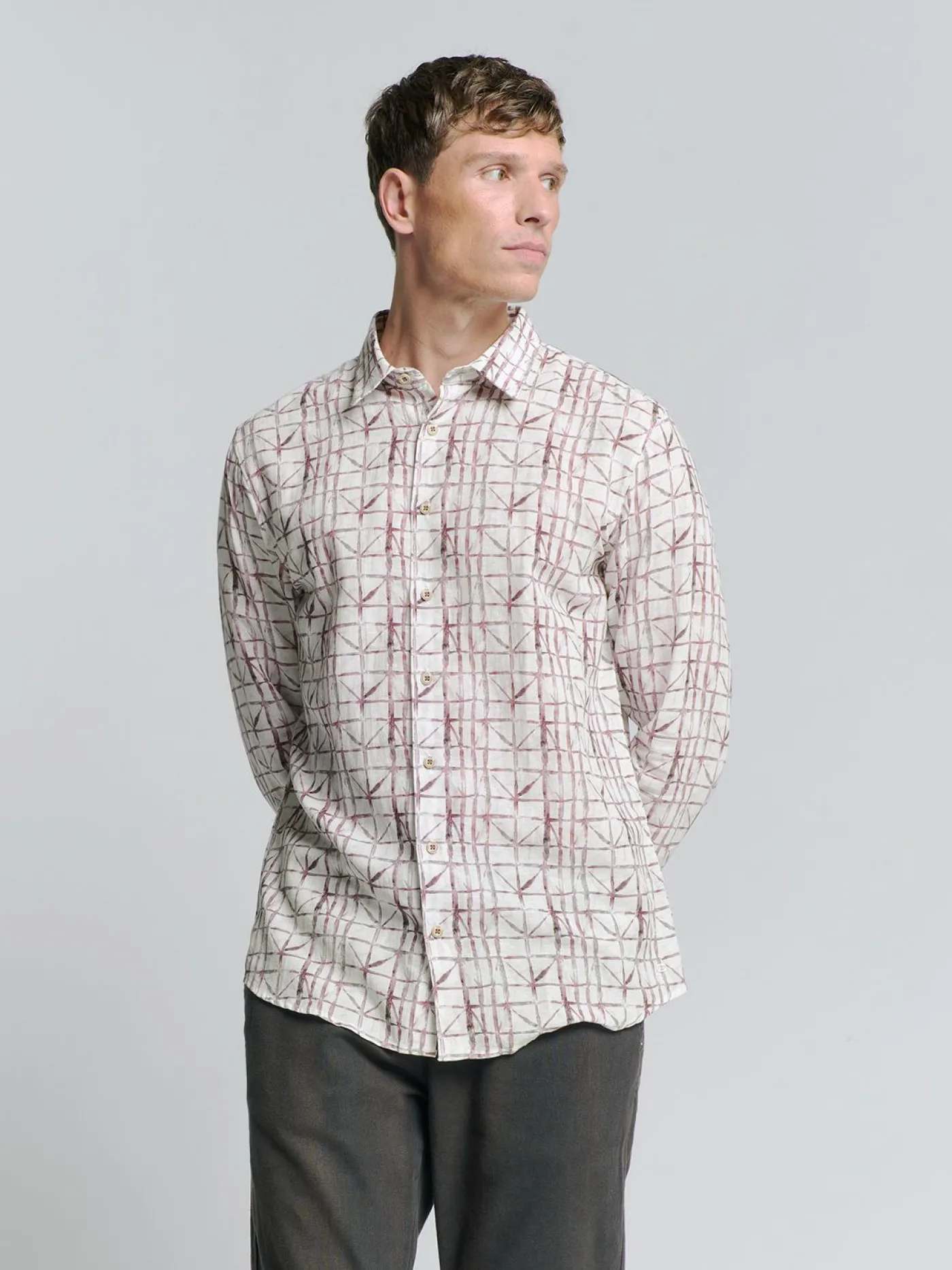 Shirt Allover Printed With Linen