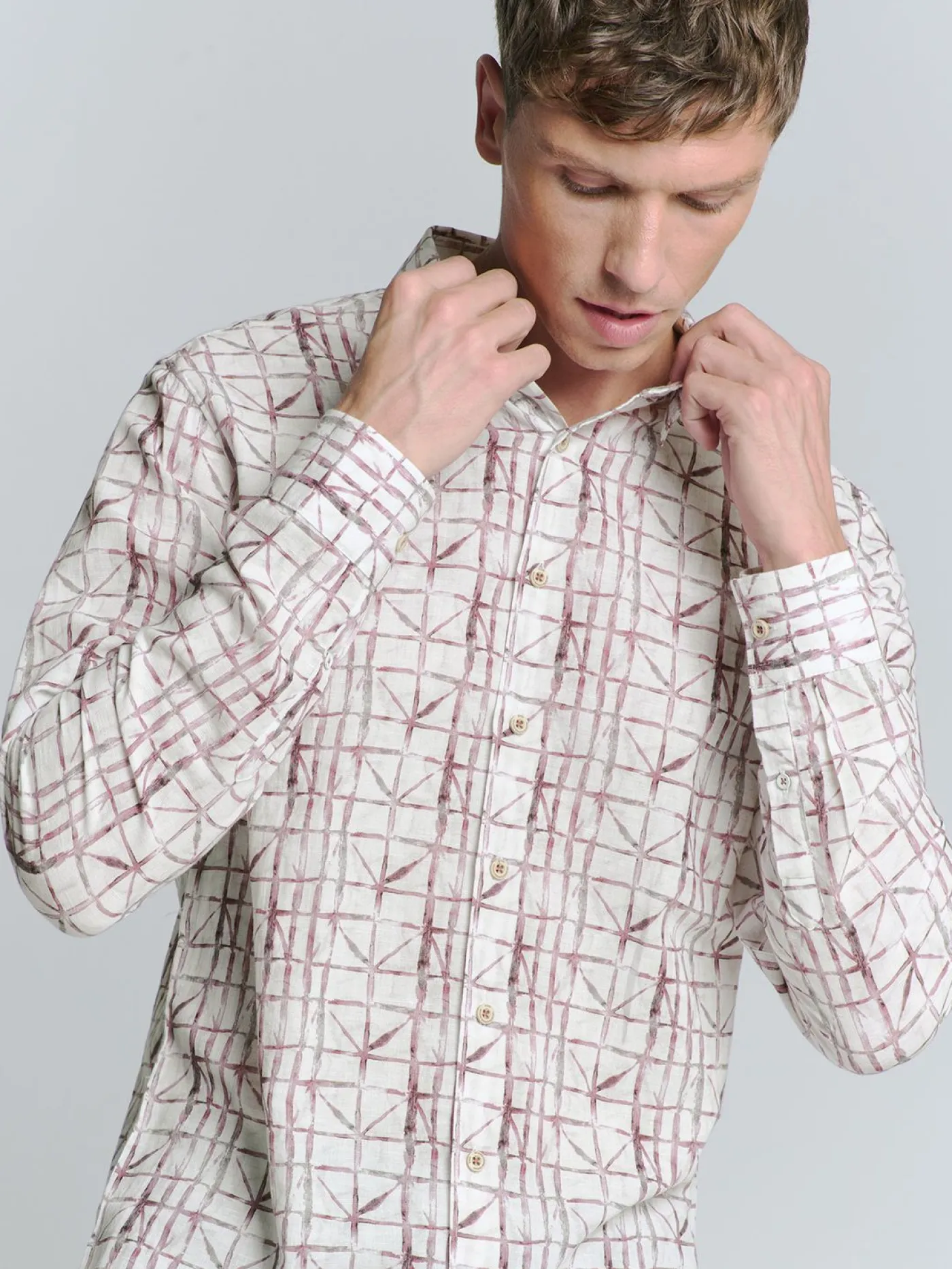 Shirt Allover Printed With Linen