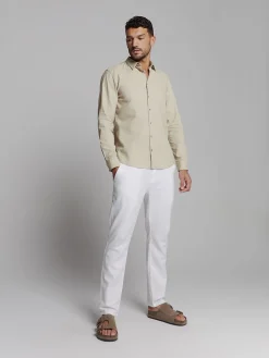 Shirt Solid With Linen