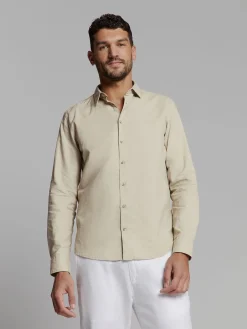 Shirt Solid With Linen