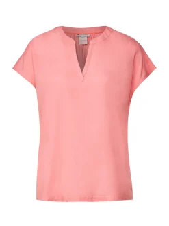 Shirtblouse w splitneck solid