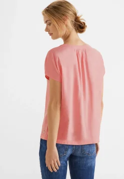 Shirtblouse w splitneck solid