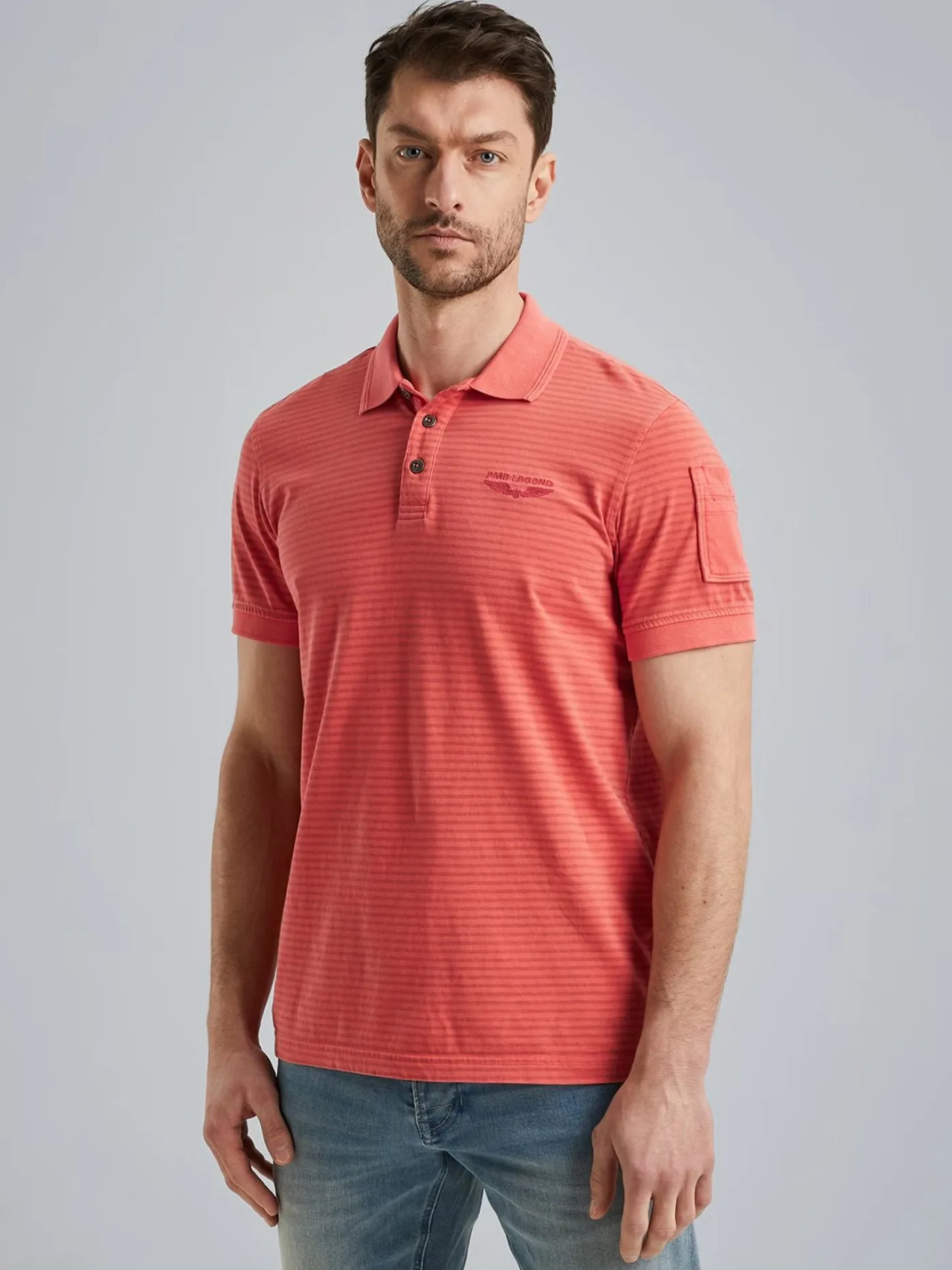 Short sleeve polo Melange striped