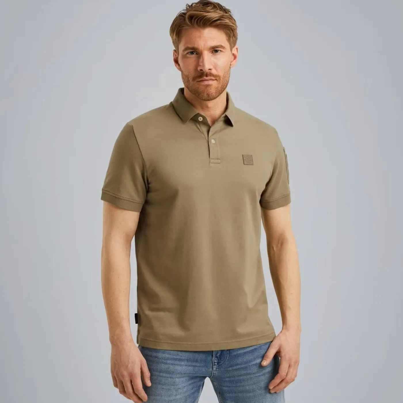 Short sleeve polo pique blend