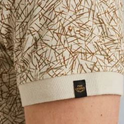 Short sleeve polo slub jersey aop