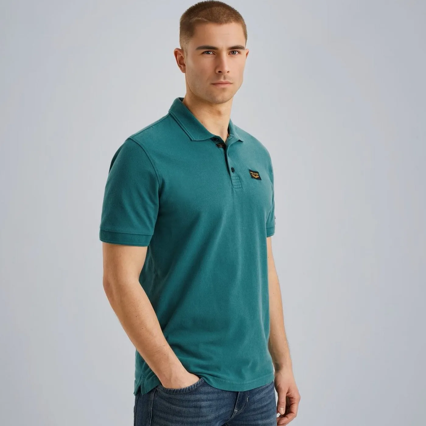 Short sleeve polo trackway polo