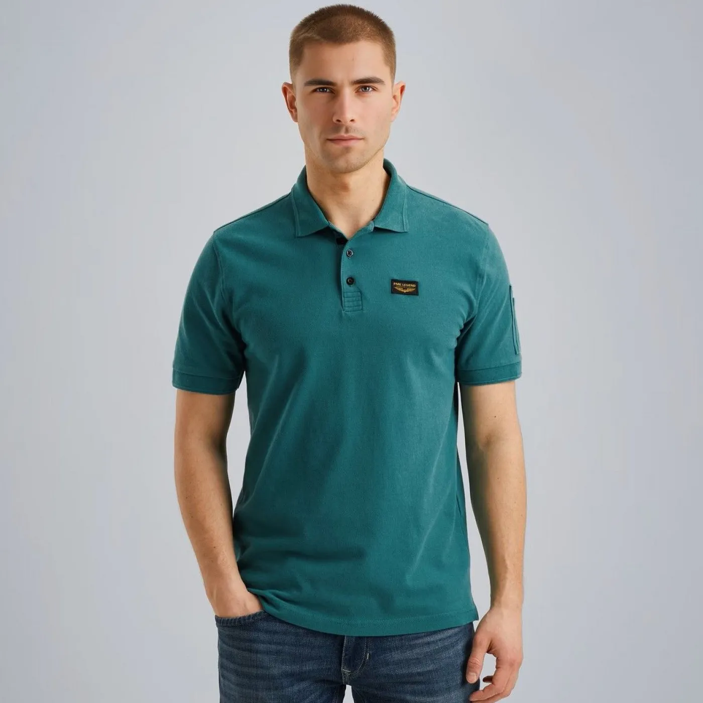 Short sleeve polo trackway polo