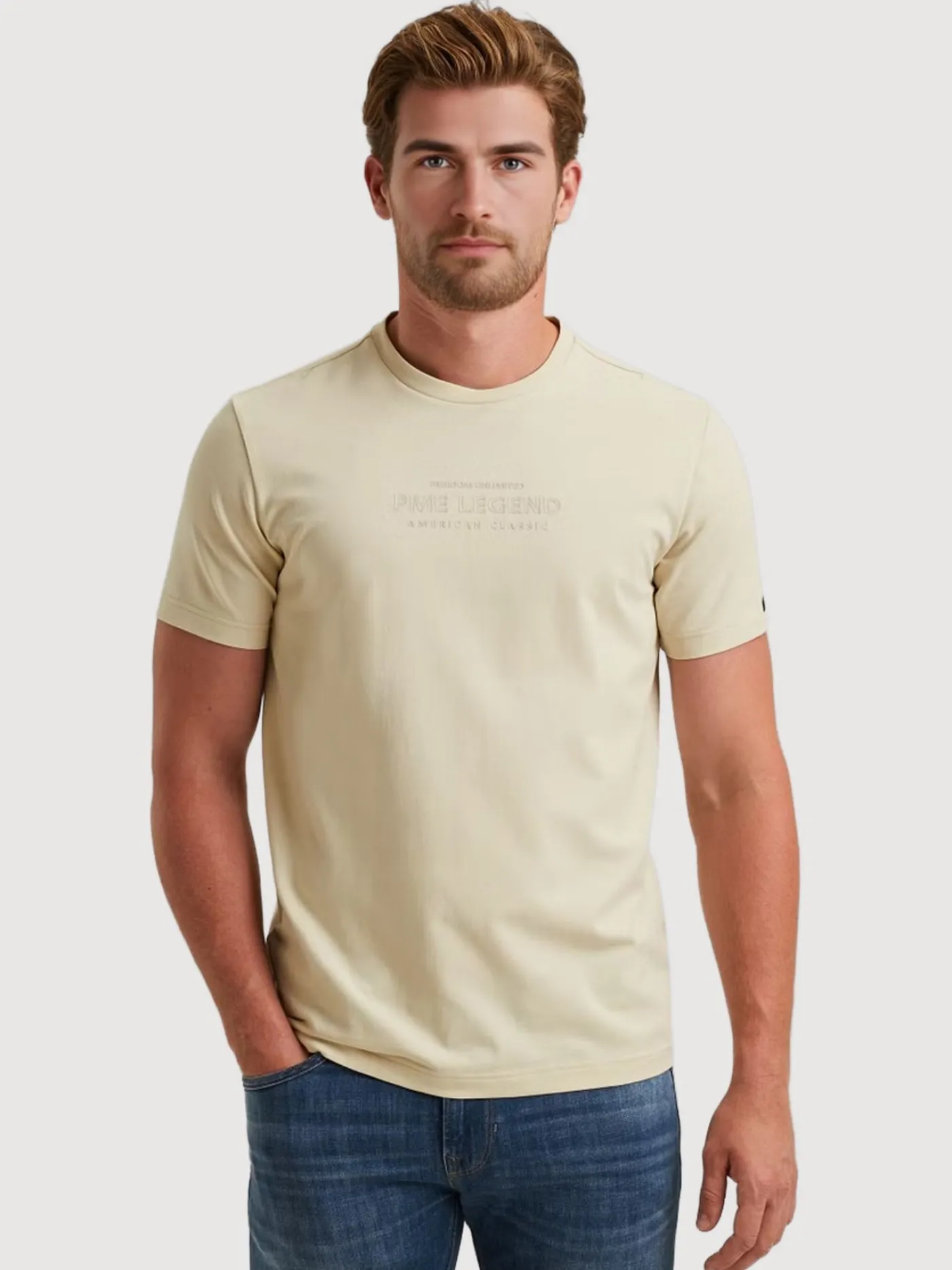 Short sleeve r-neck cotton elastan