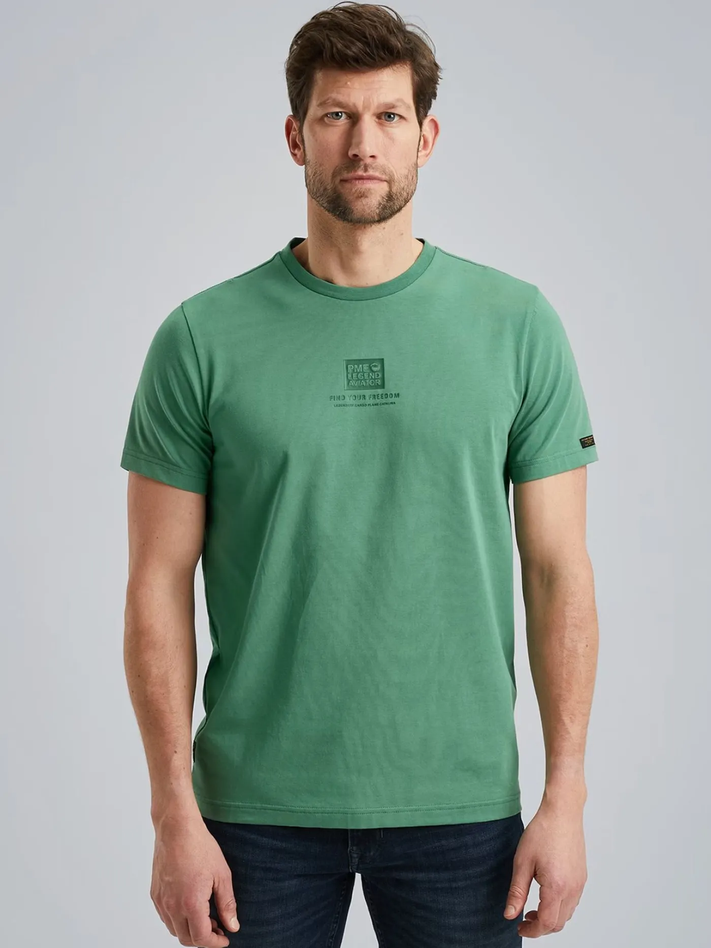 Short sleeve r-neck cotton elastan