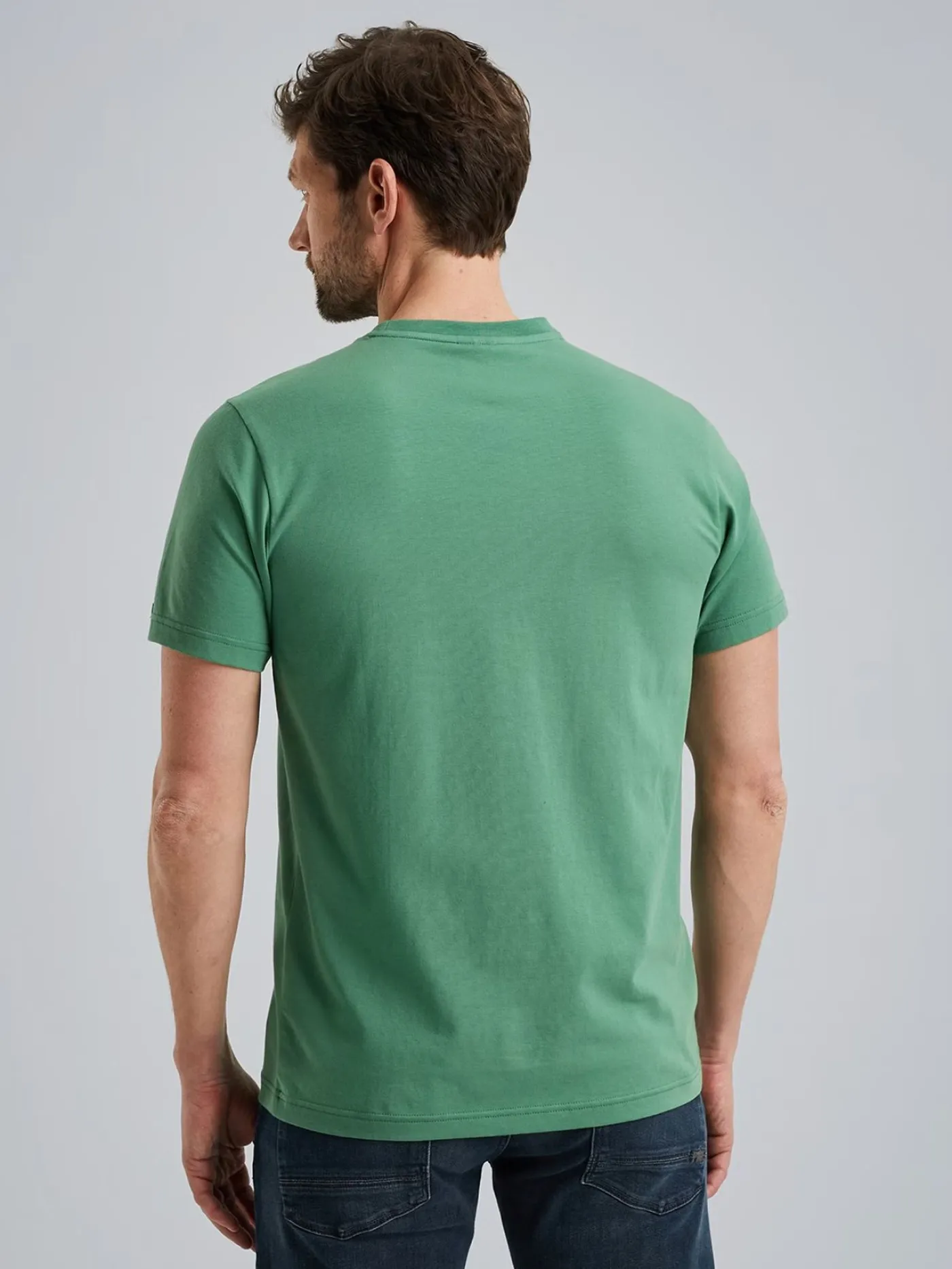 Short sleeve r-neck cotton elastan