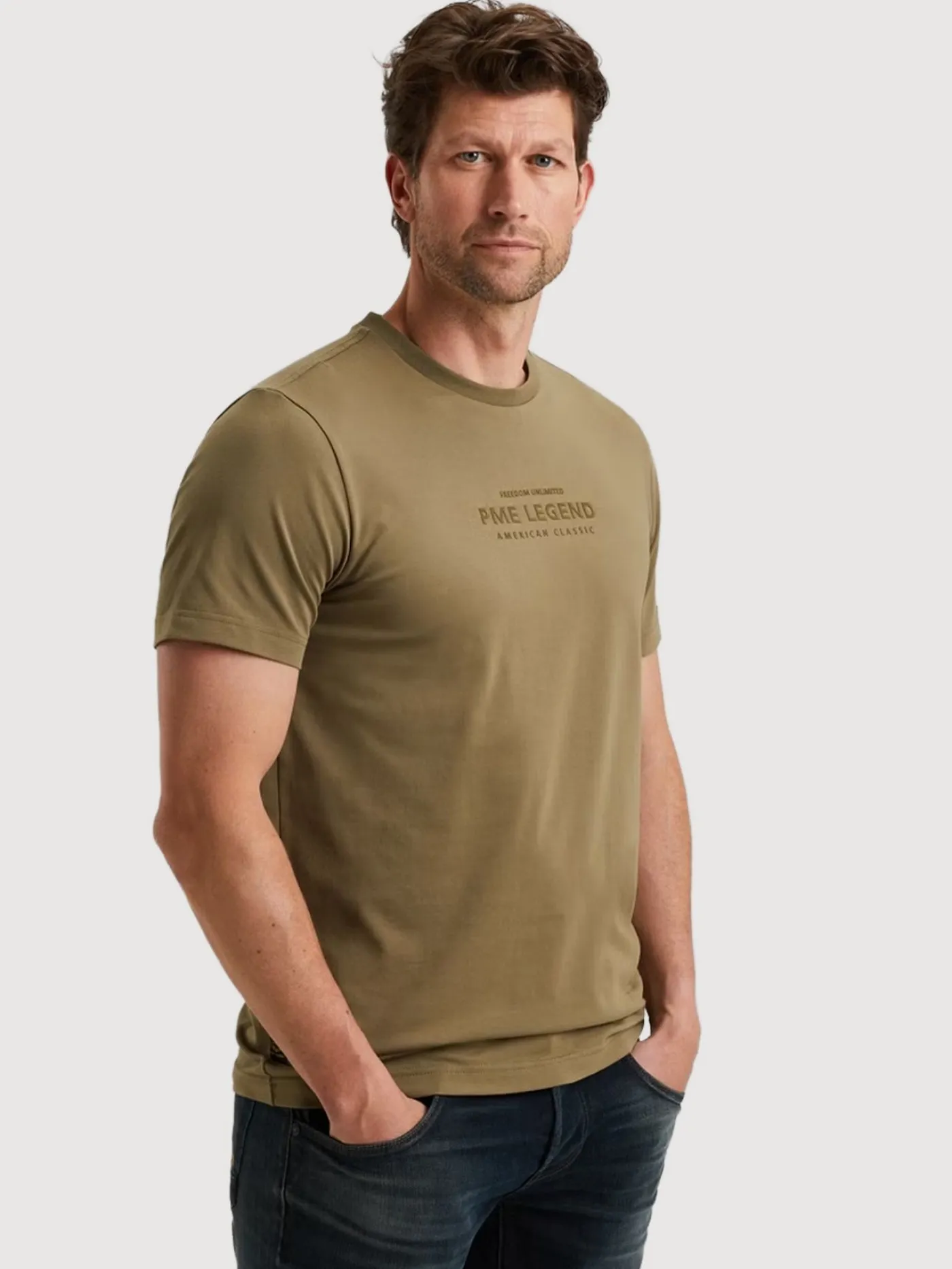 Short sleeve r-neck cotton elastan