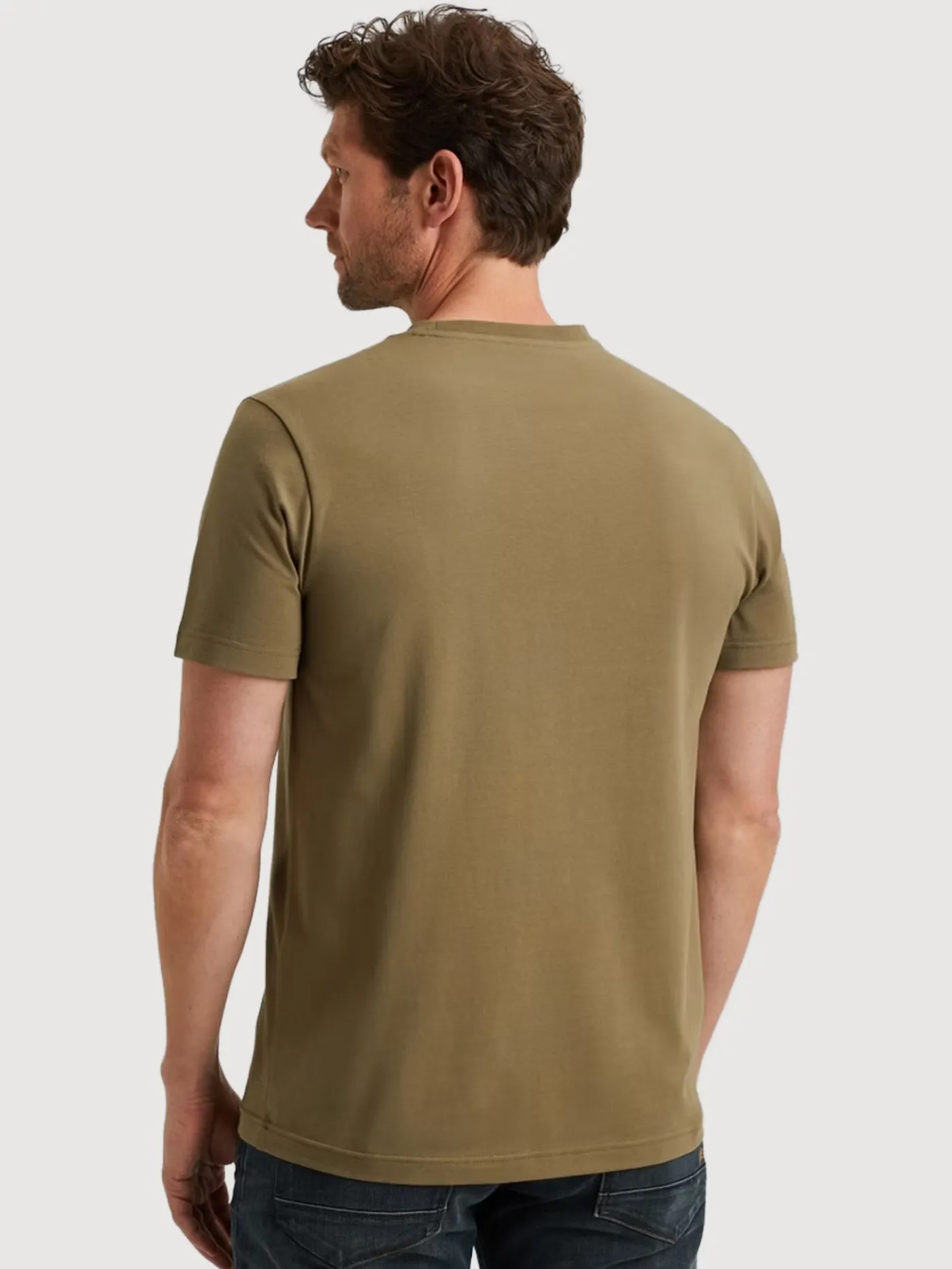 Short sleeve r-neck cotton elastan