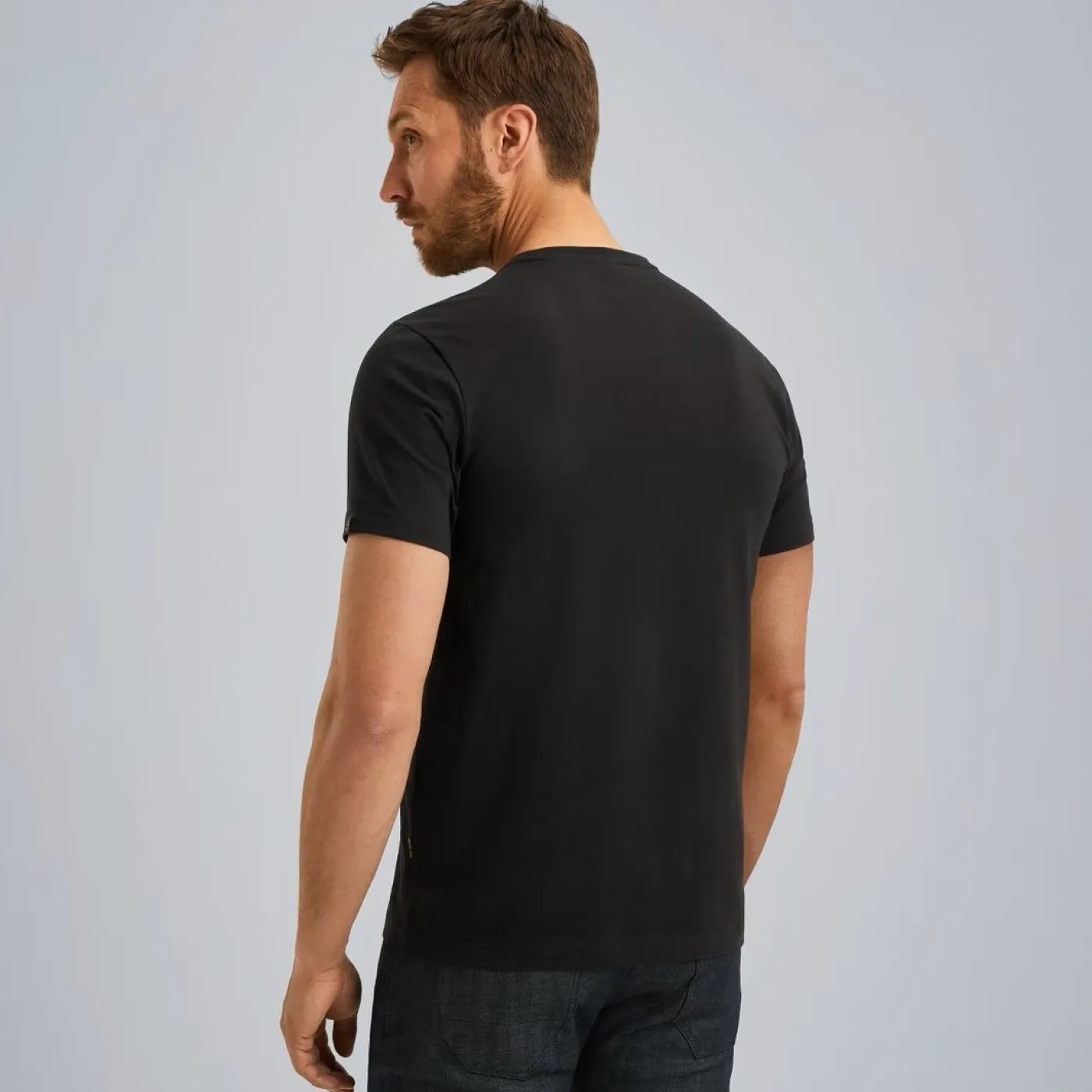 Short sleeve r-neck cotton elastan