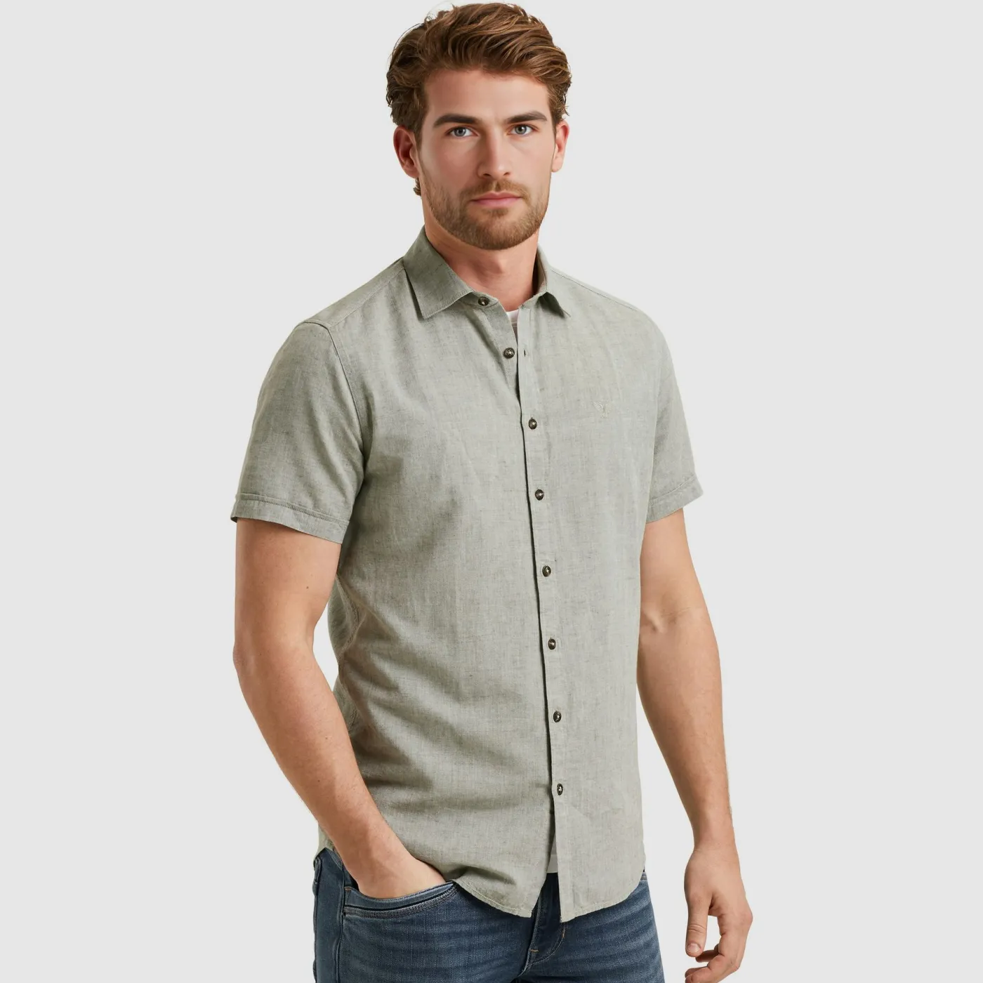 Short Sleeve Shirt Ctn Linen 2 ton