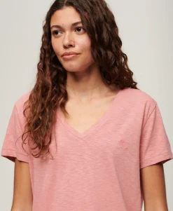 Studios slub emb vee tee