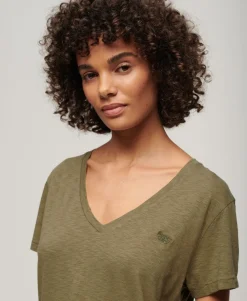 Studios slub emb vee tee