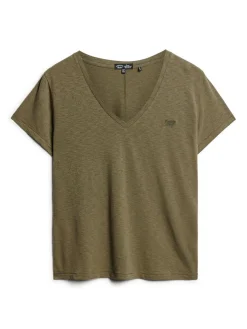 Studios slub emb vee tee